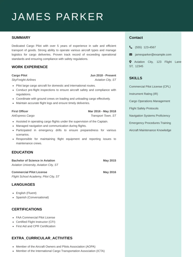 cargo-pilot-resume-star-method
