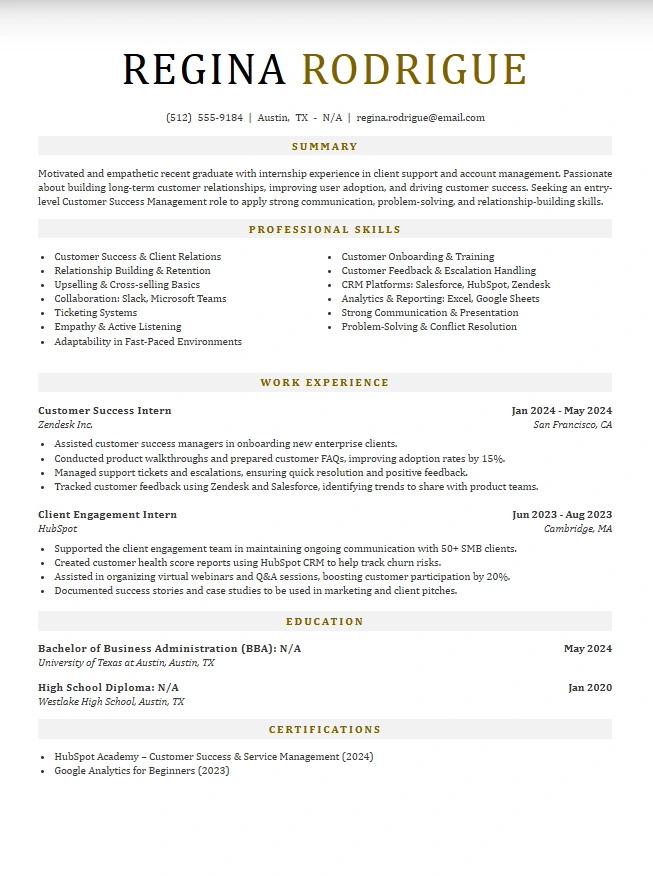 Resume example showing How freshers can put skills on resume