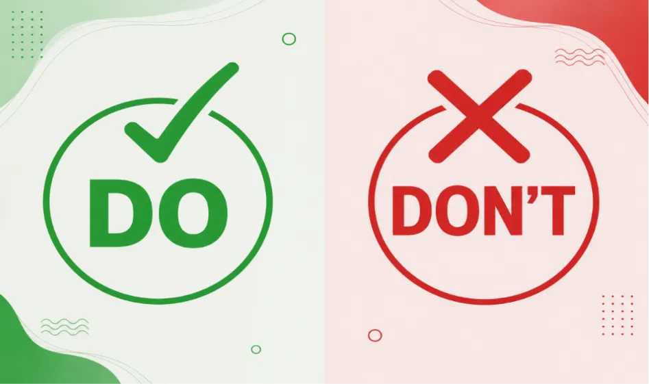 Do's and don'ts for hobbies to be mentioned on a resume, showing examples of the right and wrong ways to list hobbies on a professional resume.