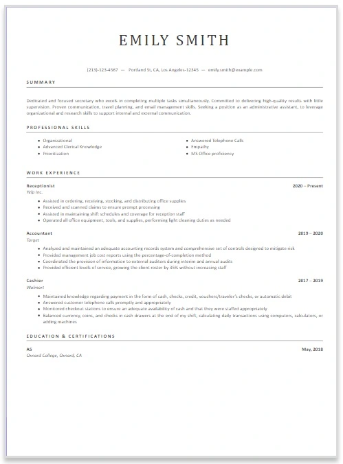 Traditional Resume Template