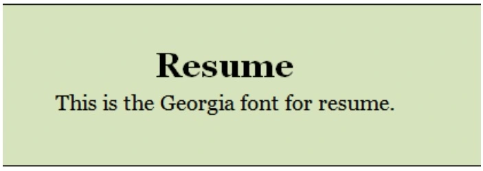 Resume fonts- Georgia