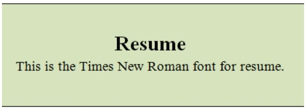 Resume font - Times new roman