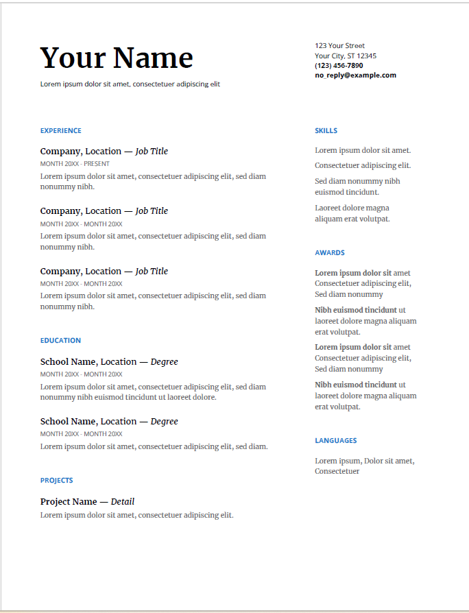 resume template google docs are free templates by google