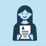 This is a picture of a girl holding a "Short Cover Letter"