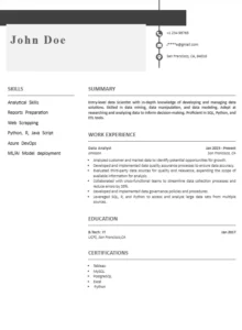 Data Analyst Resume 2