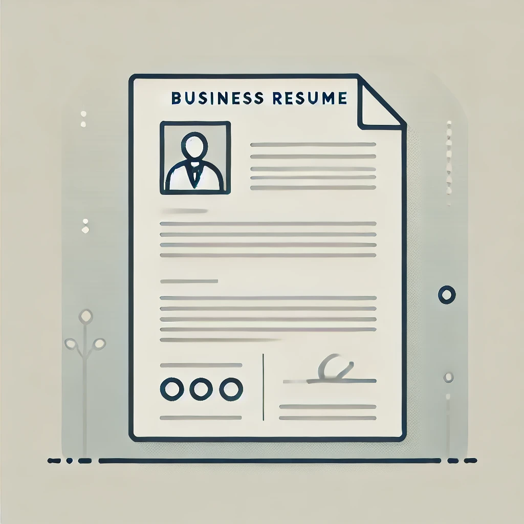 This is featured image for article on business resume