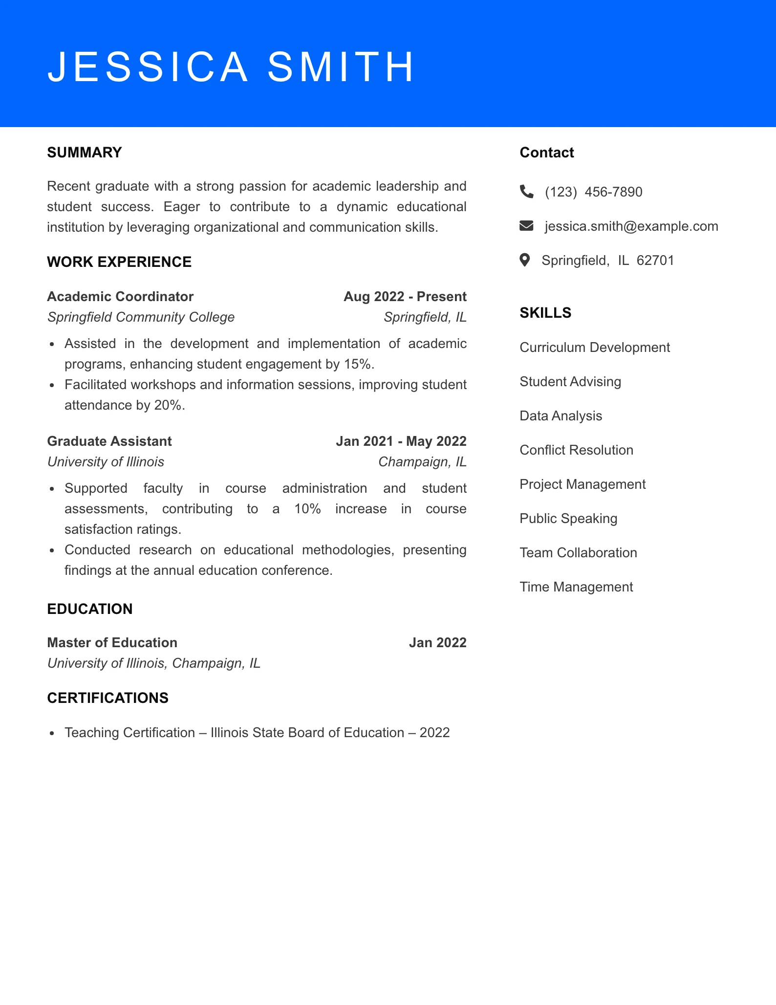 Selected Academic Dean Resume