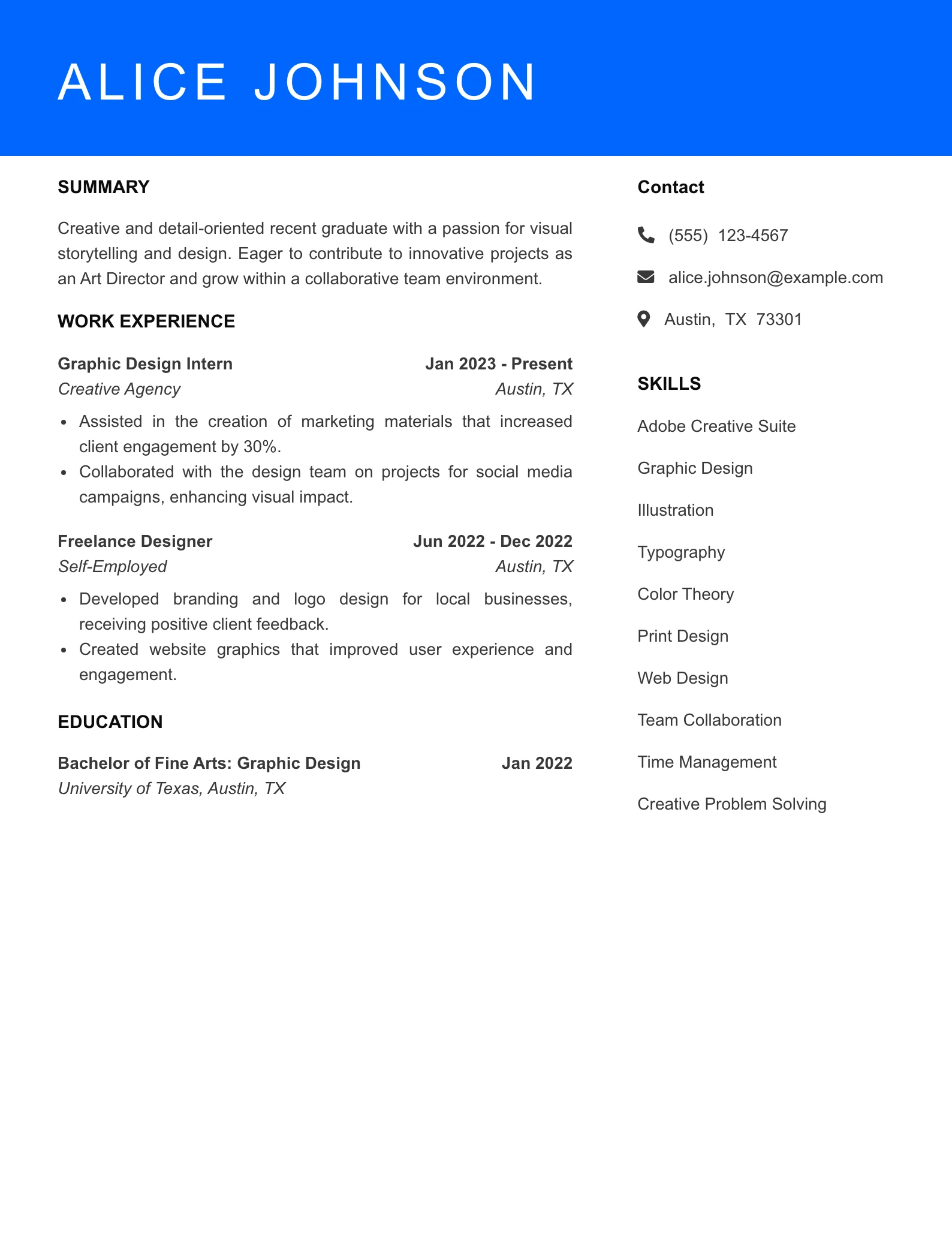 Entry Level Resume Preview