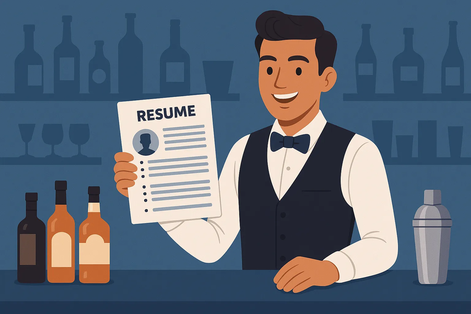 Featured image for article on bartender resume
