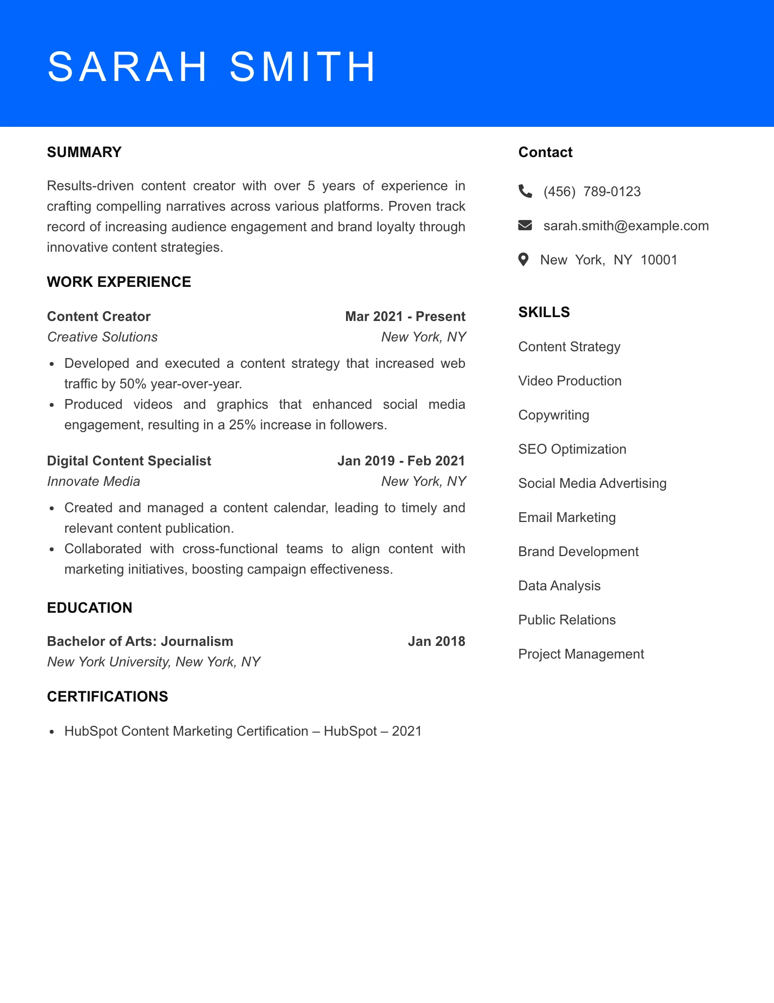 Mid Level Resume Preview