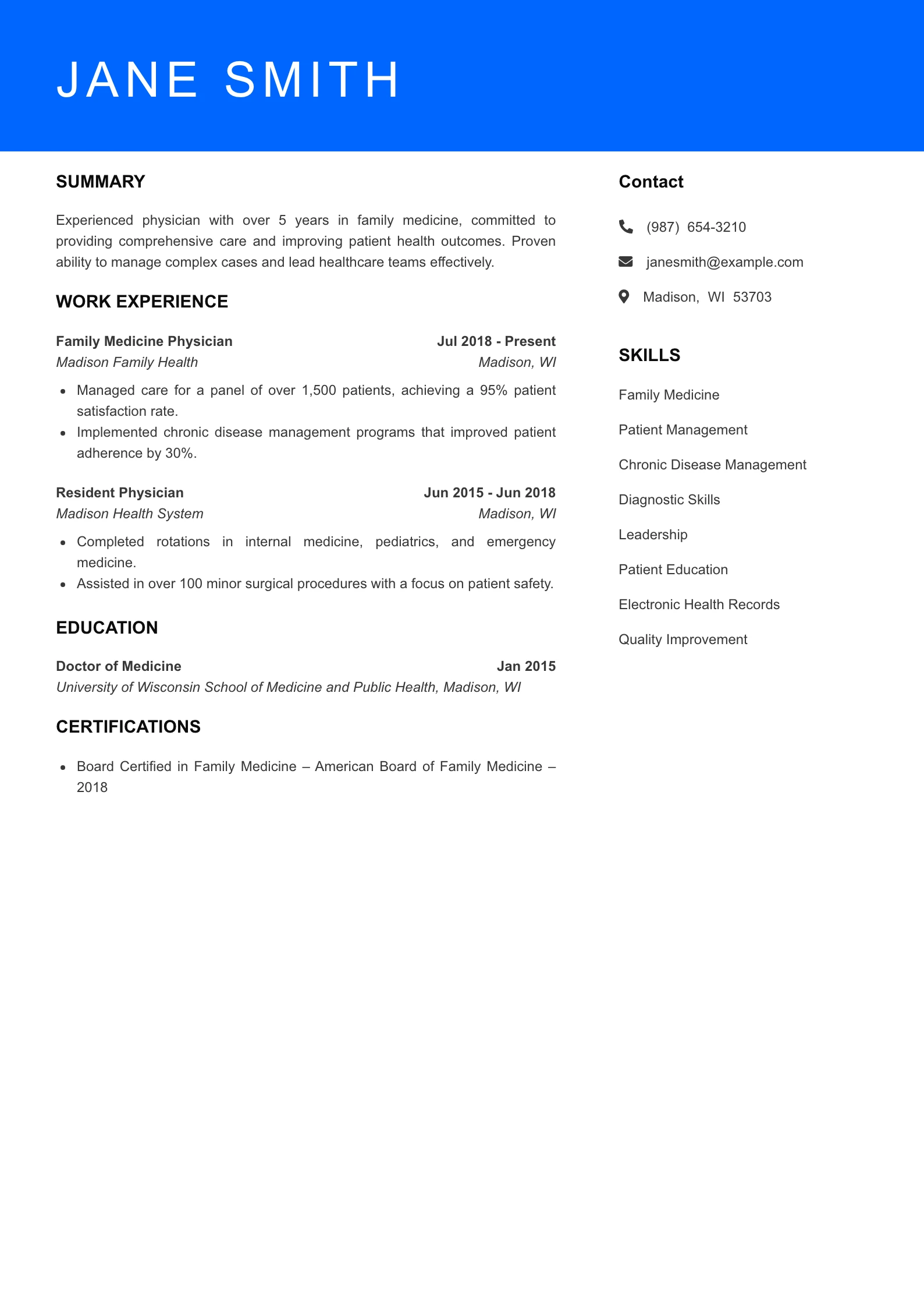 Mid Level Resume Preview