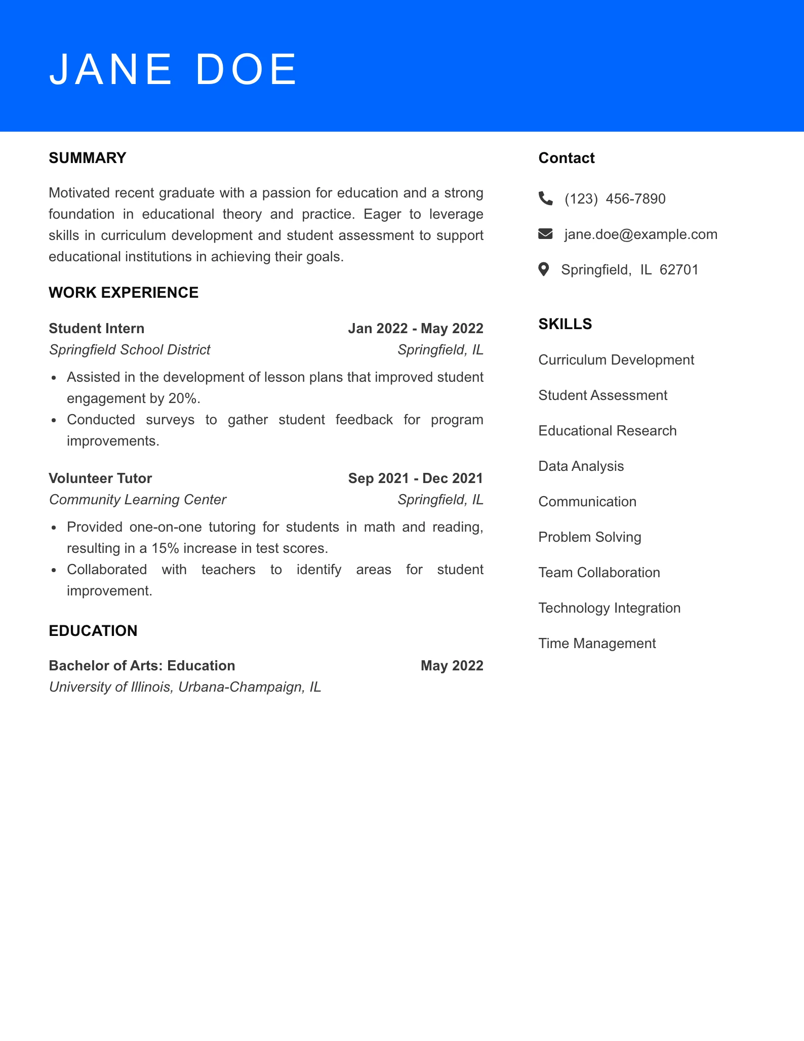 Selected Education Consultant Resume