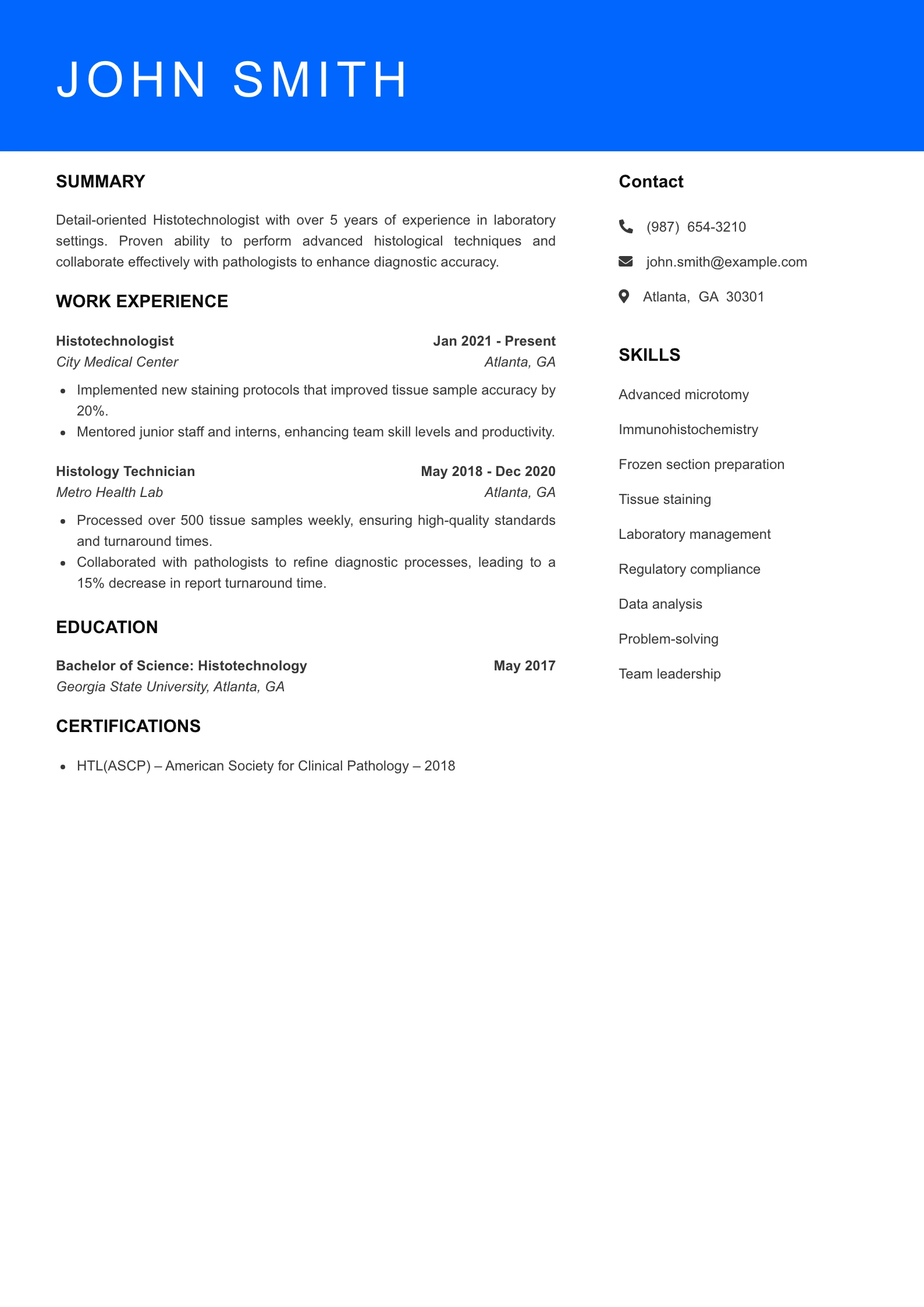 Mid Level Resume Preview