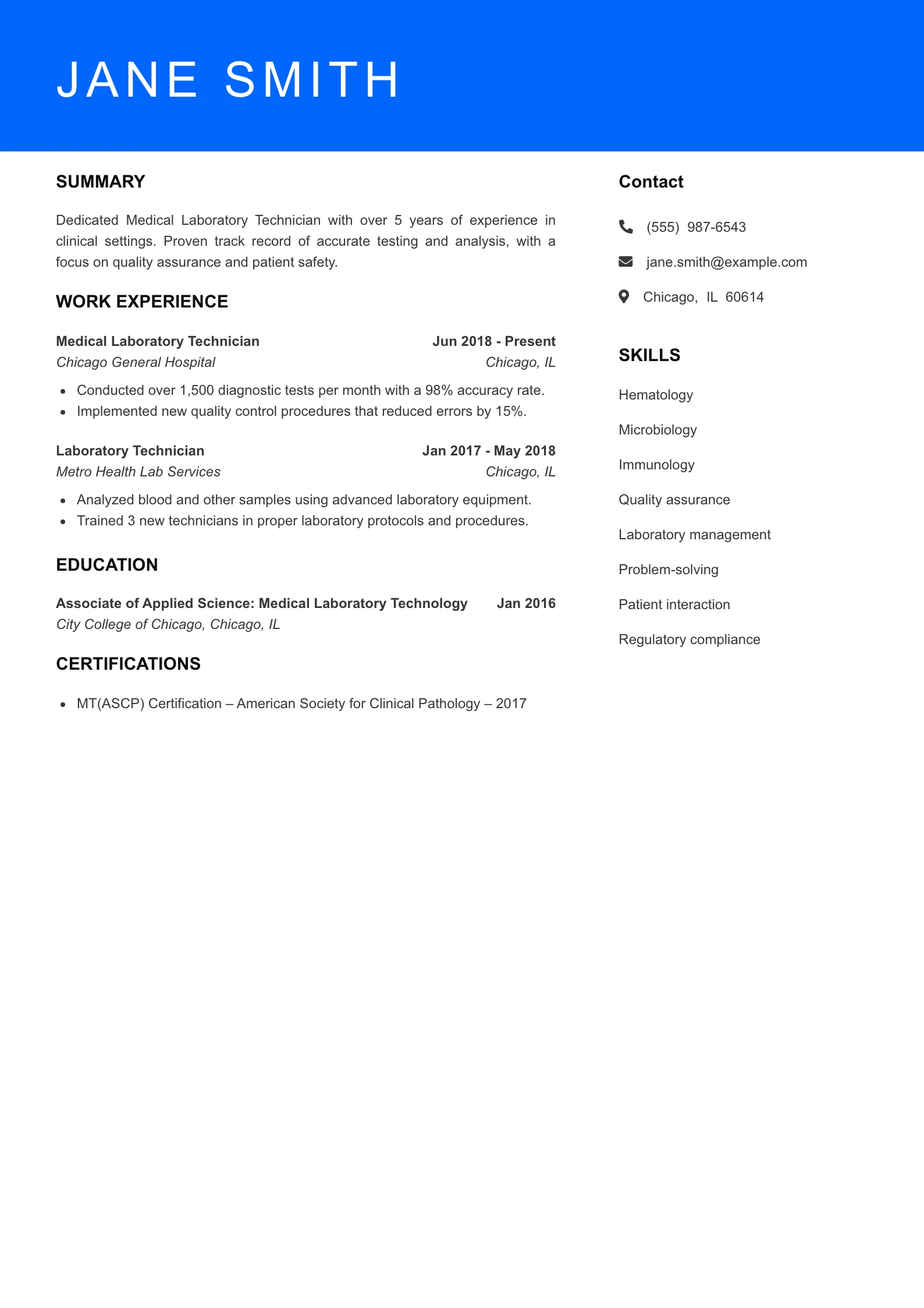 Mid Level Resume Preview