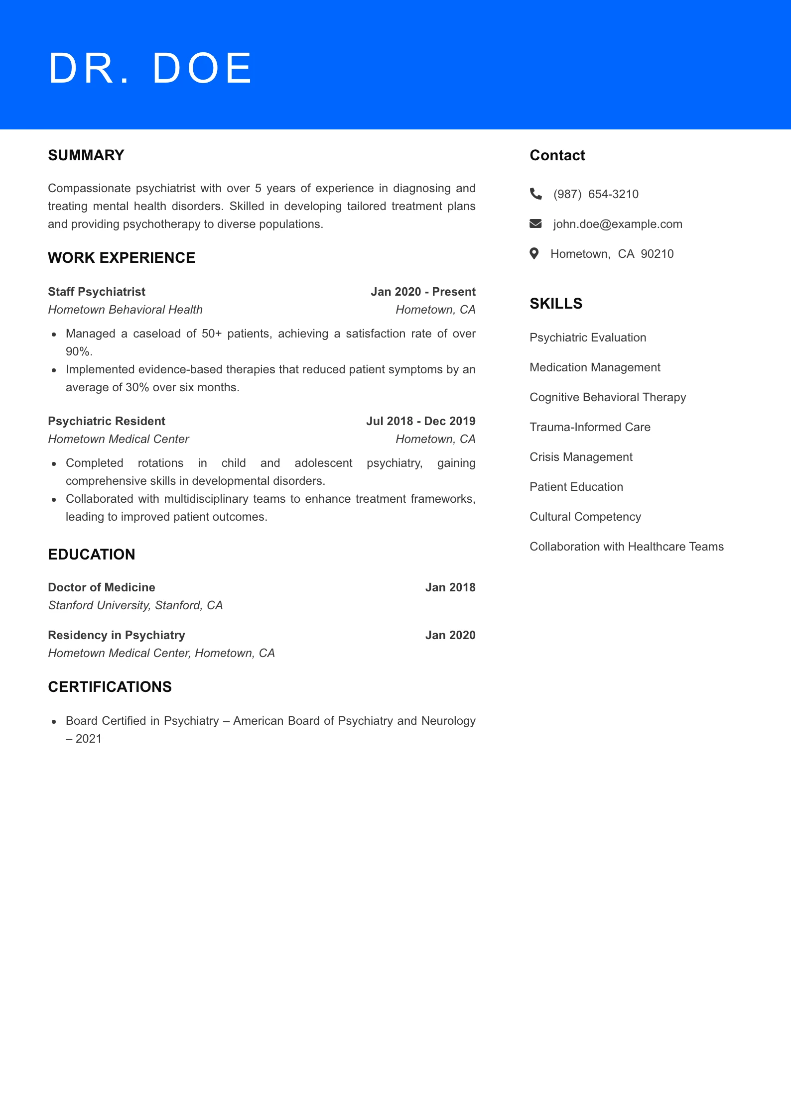 Mid Level Resume Preview