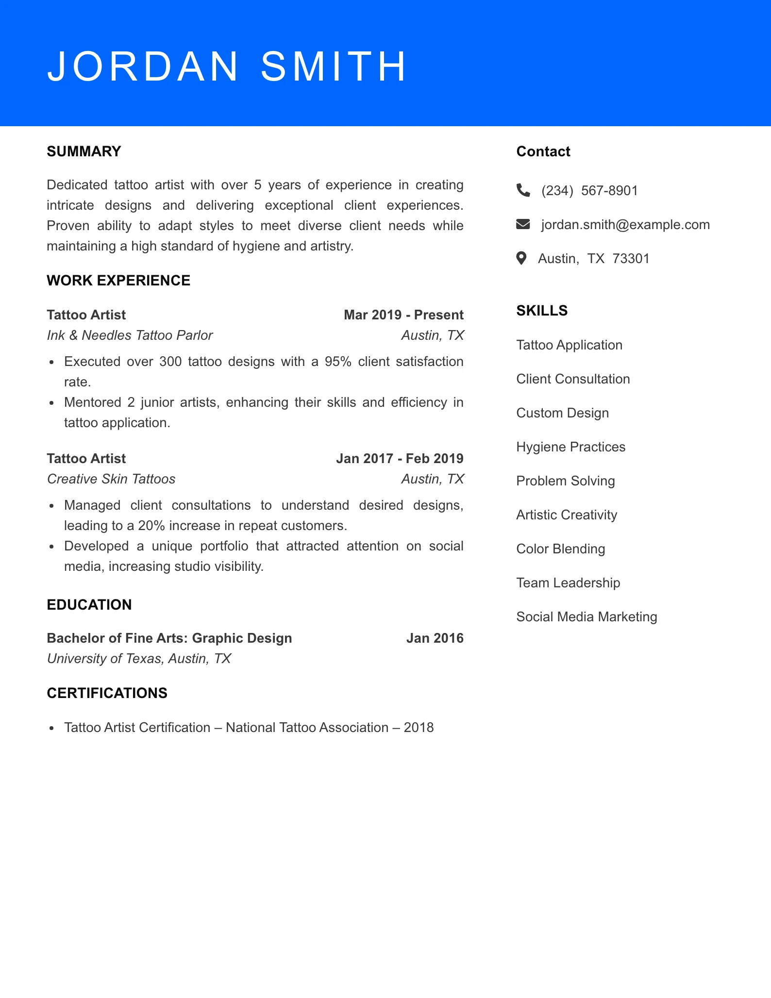 Mid Level Resume Preview