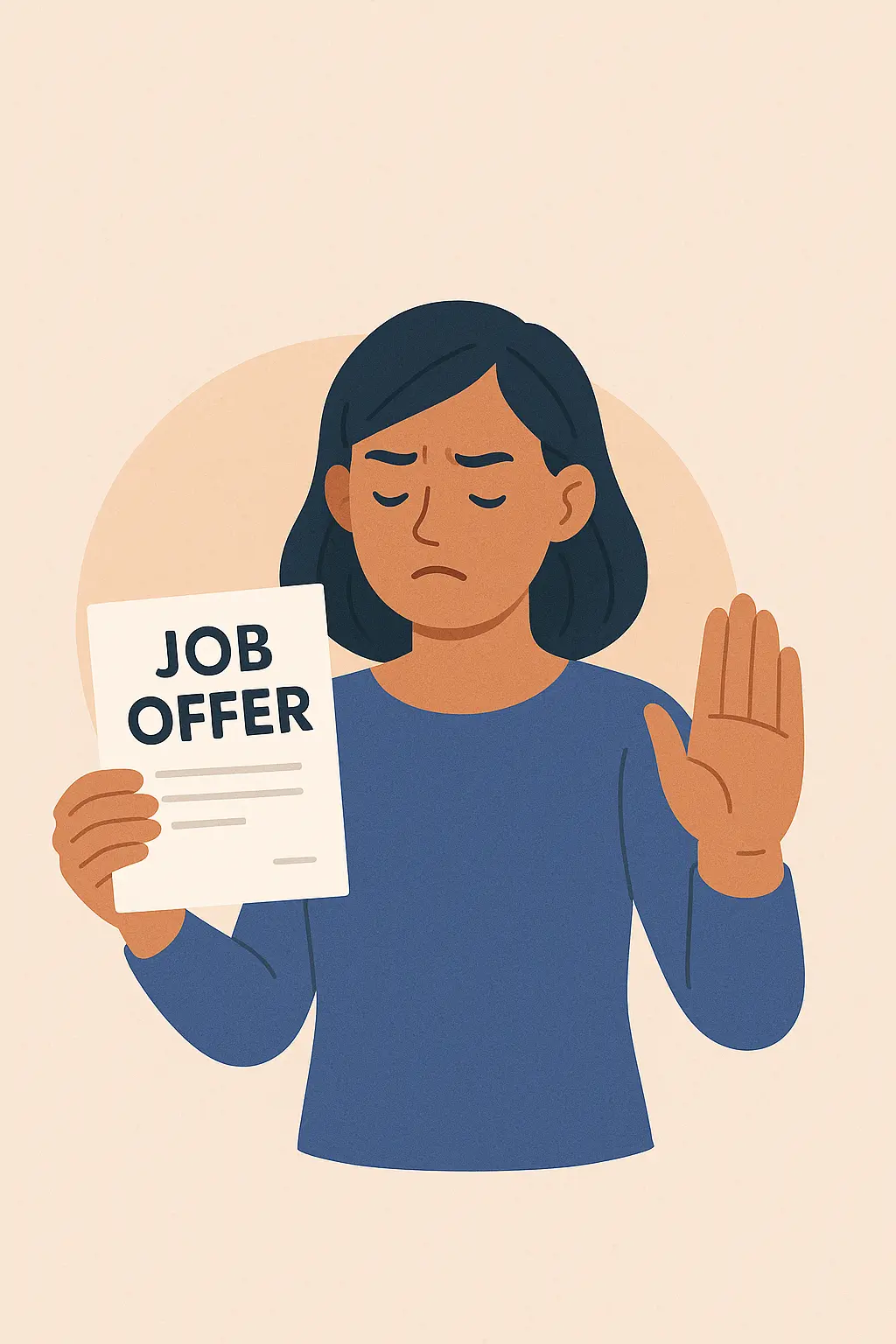 Image showing a person not happy with job offer.