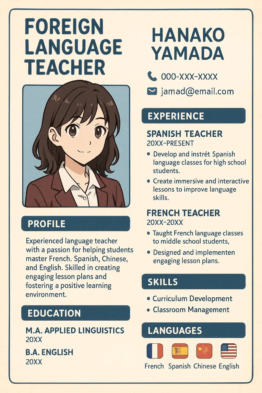 Foreign Language Teacher Resume: Example, Template, and Writing Guide