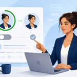 Professional removing the green Open to Work frame from an online profile