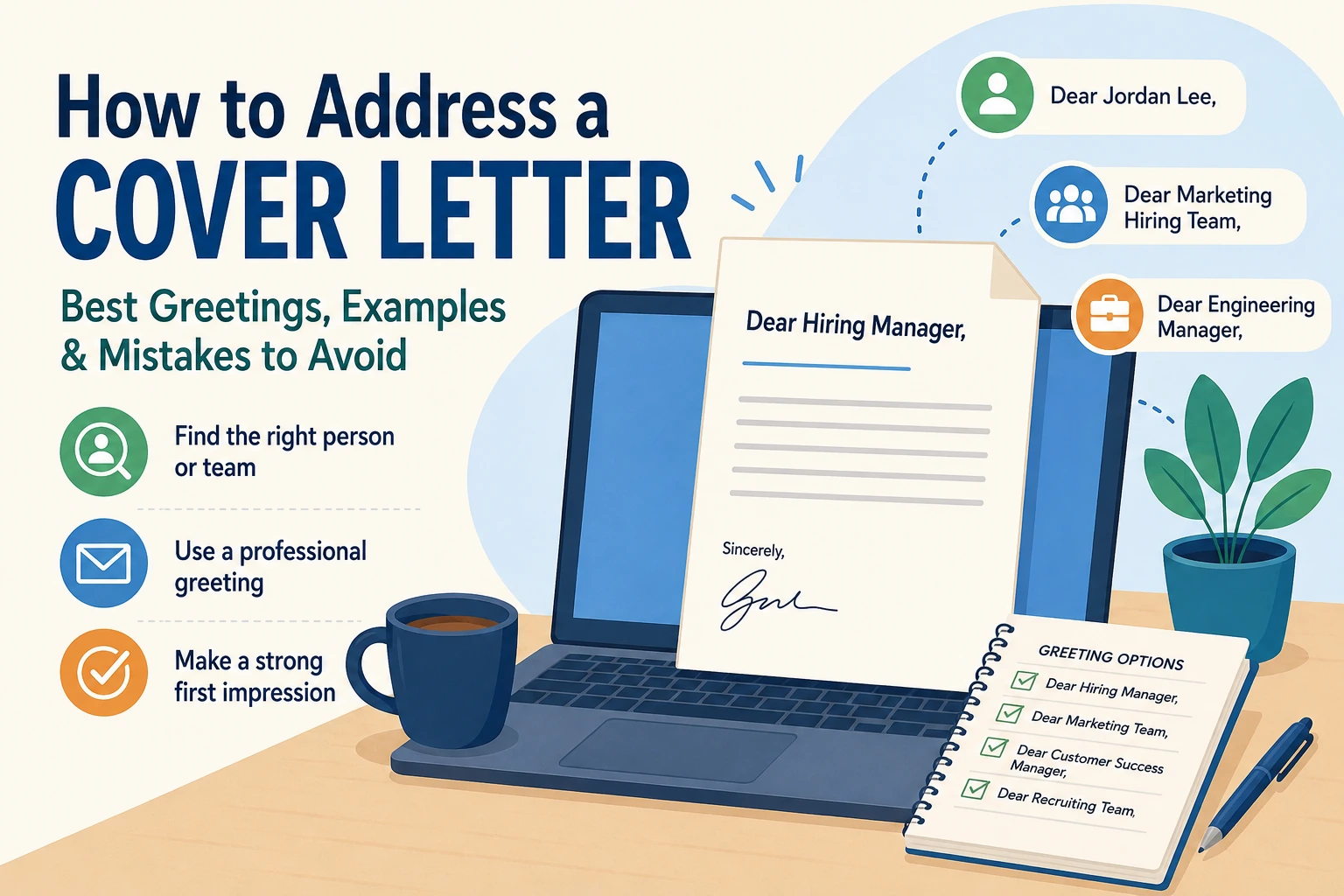 How to address a cover letter with professional greeting examples and tips for choosing the right recipient