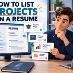 zprofessional organizing academic, personal and professional projects in a resume project section.