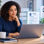 Job seeker using AI to review and improve a professional resume
