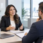 Candidate explaining why she is leaving her current job during an interview