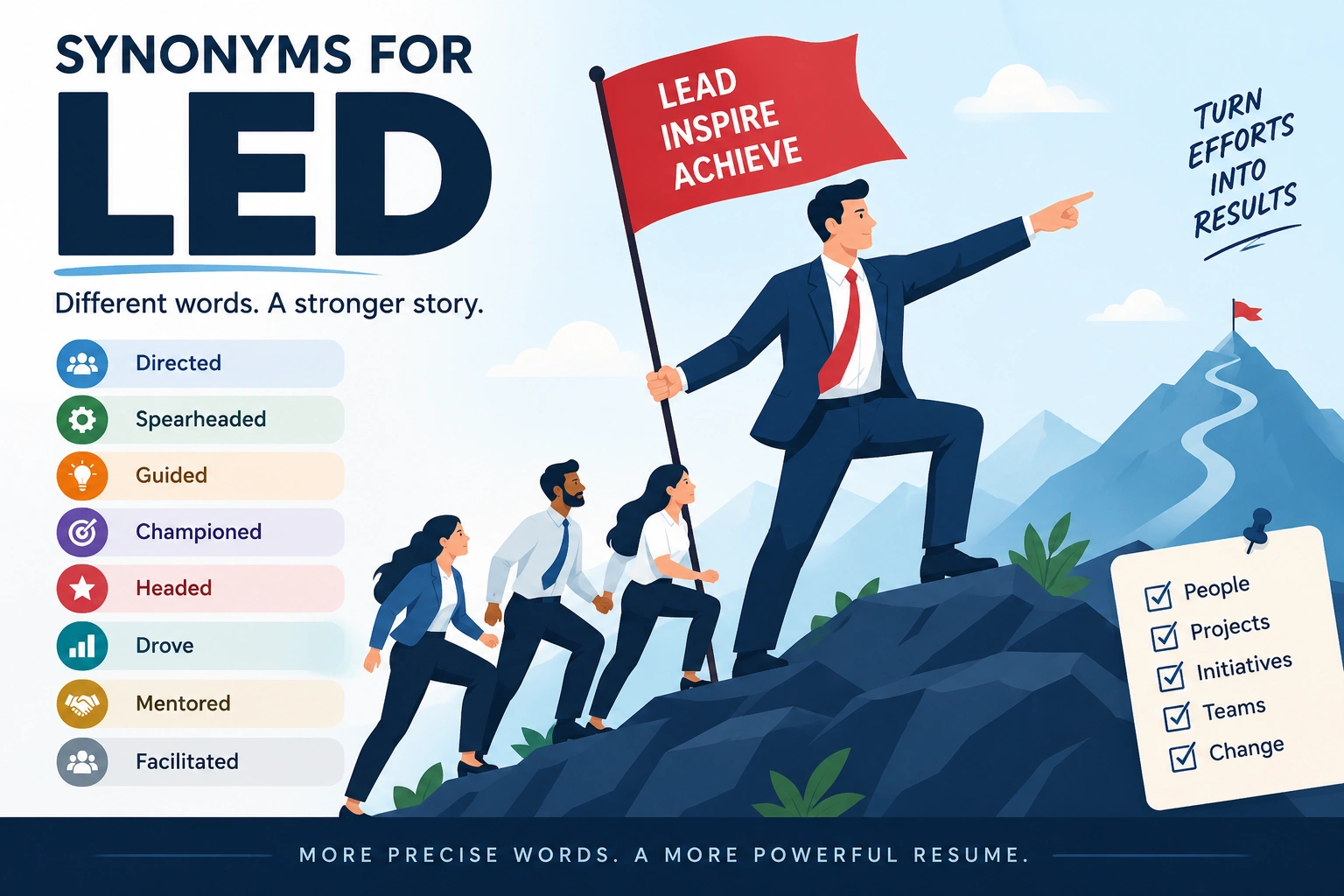 Led Synonyms for a Resume