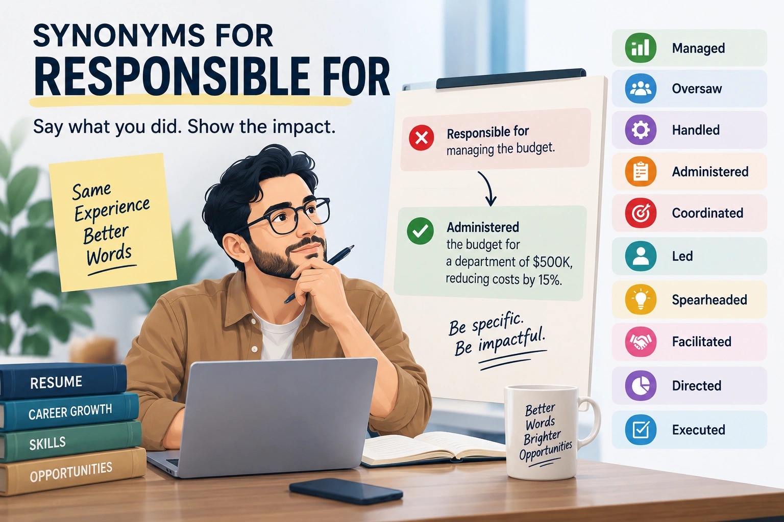 Synonyms for “Responsible For” on a Resume