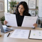 A talent acquisition specialist candidate reviews an anonymized requisition brief, interview scorecard, and talent-map notes.